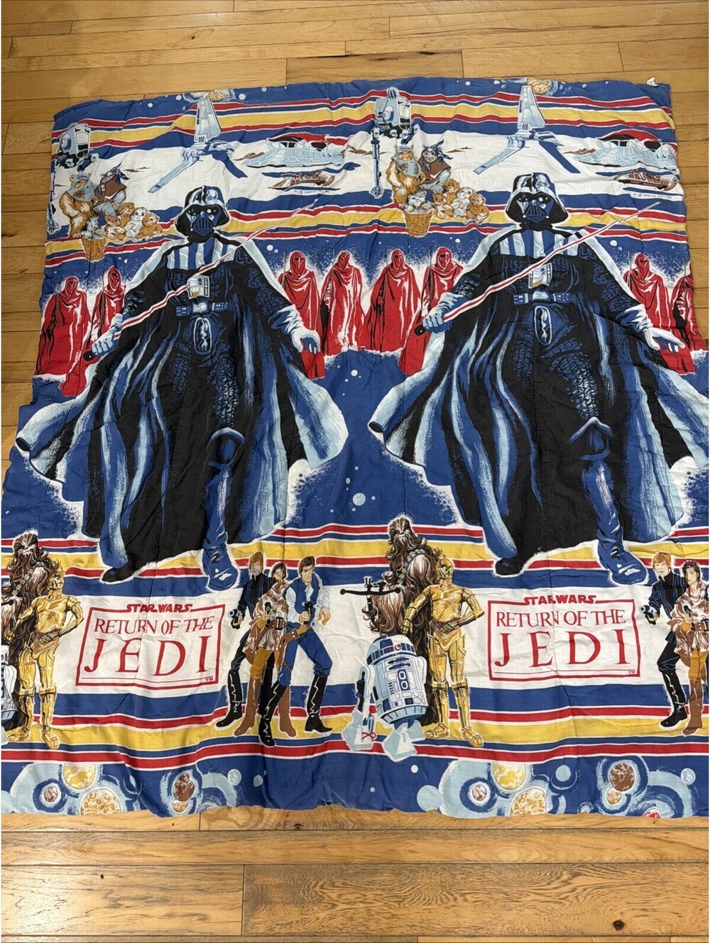 VTG 1983 Star Wars Return of the Jedi Comforter Blanket Darth Vader Red Guard